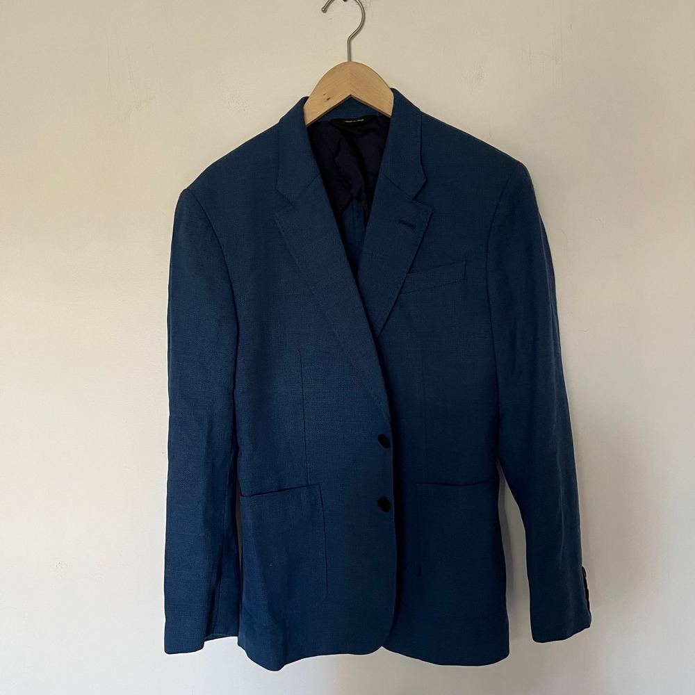 Paul Smith London The Marylebone Teal Blue Wool Blazer Made in Italy 40R